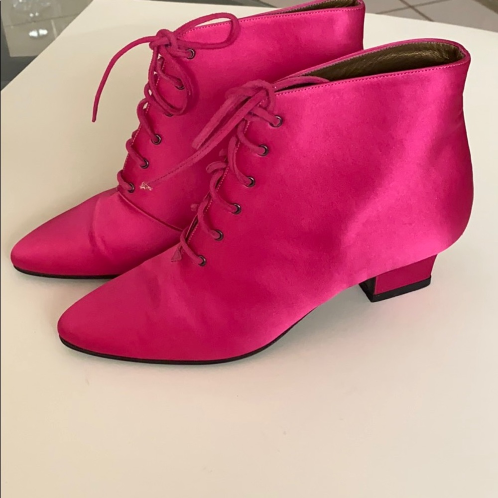 YVES SAINT LAURENT Pink Satin Boots Size 6 - Picture 7 of 17